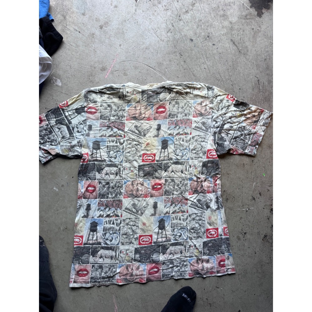 Vintage Ecko Unltd All Over Print T-Shirt XXL Rhino Logo Urban Streetwear Tee
